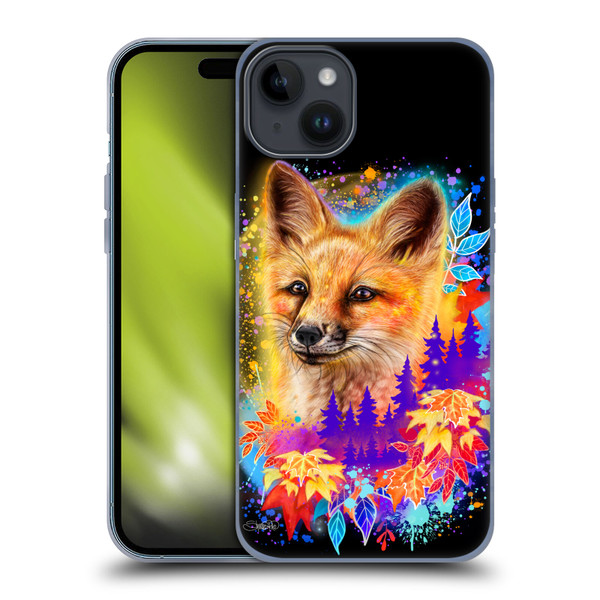Sheena Pike Animals Red Fox Spirit & Autumn Leaves Soft Gel Case for Apple iPhone 15 Plus