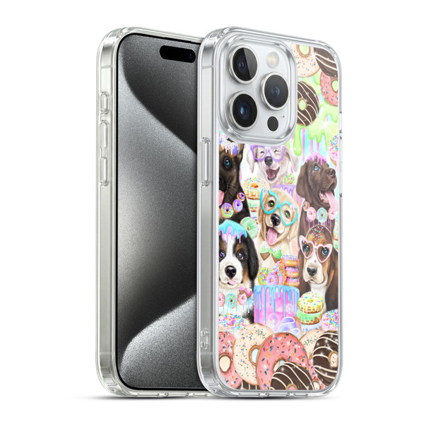 Sheena Pike Animals Puppy Dogs And Donuts Soft Gel Case for Apple iPhone 15 Pro & MagSafe