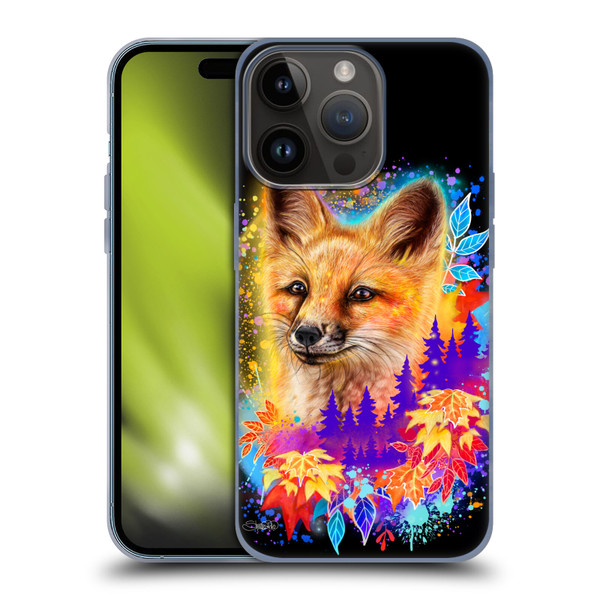 Sheena Pike Animals Red Fox Spirit & Autumn Leaves Soft Gel Case for Apple iPhone 15 Pro
