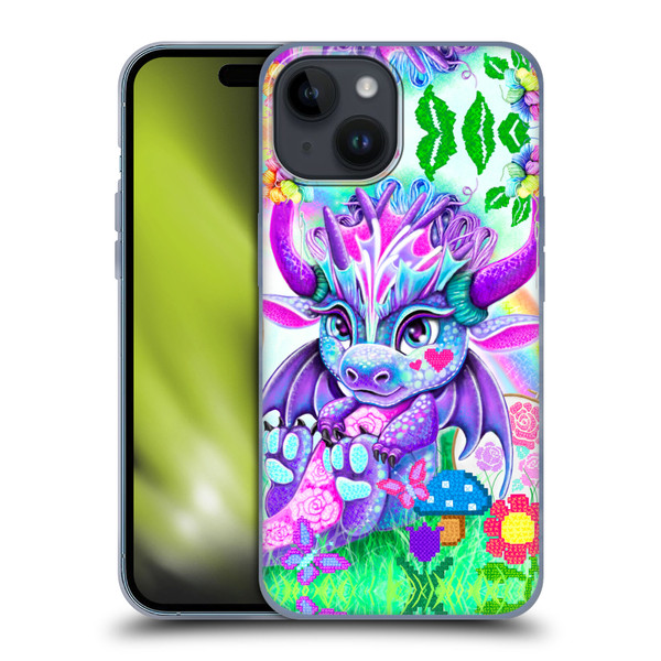 Sheena Pike Dragons Cross-Stitch Lil Dragonz Soft Gel Case for Apple iPhone 15