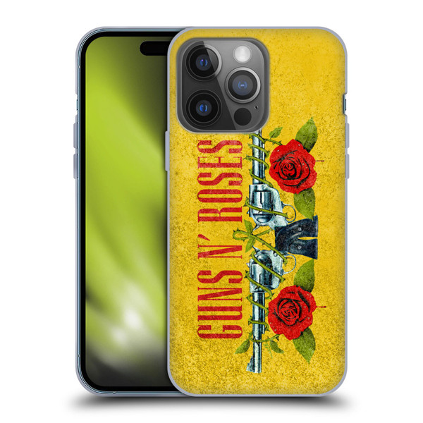 Guns N' Roses Vintage Pistols Soft Gel Case for Apple iPhone 14 Pro