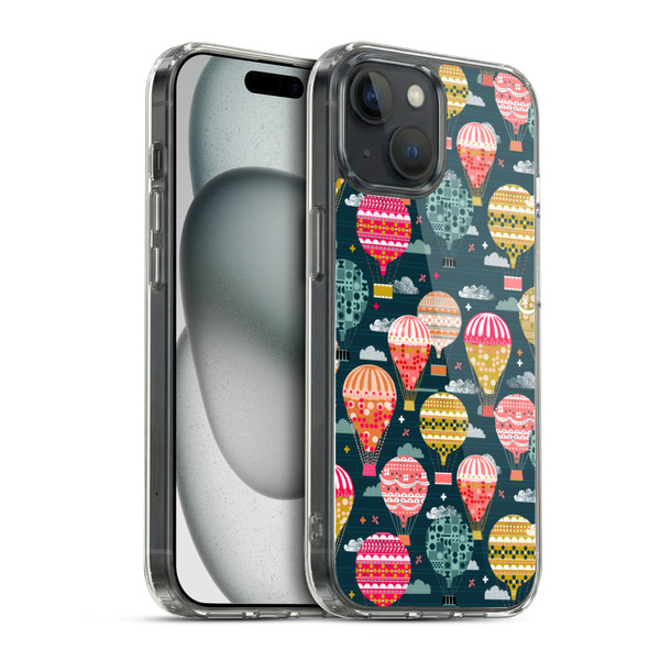 Andrea Lauren Design Assorted Hot Air Balloon Soft Gel Case for Apple iPhone 15 & MagSafe