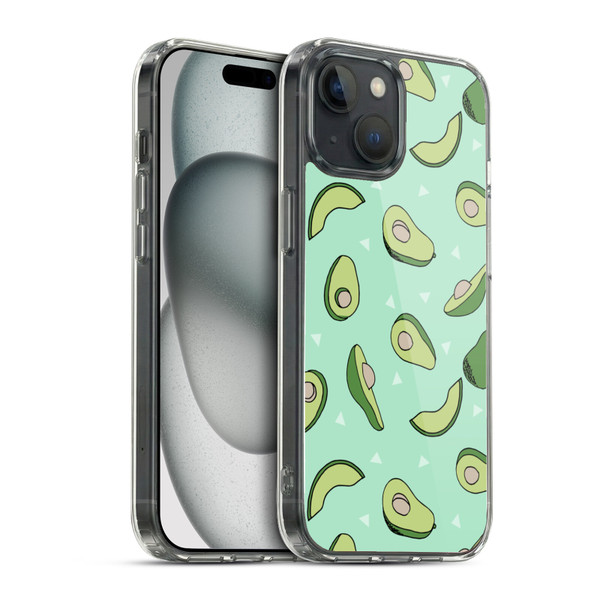 Andrea Lauren Design Food Pattern Avocado Soft Gel Case for Apple iPhone 15 & MagSafe