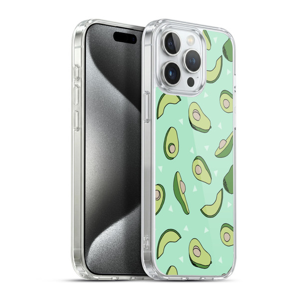 Andrea Lauren Design Food Pattern Avocado Soft Gel Case for Apple iPhone 15 Pro Max & MagSafe