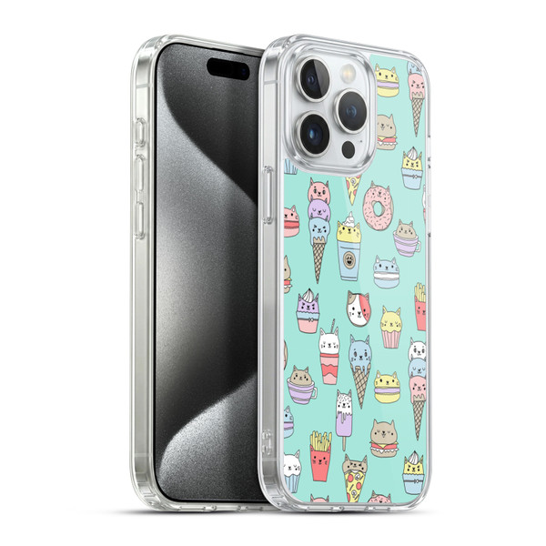 Andrea Lauren Design Food Pattern Catfood Soft Gel Case for Apple iPhone 15 Pro Max & MagSafe