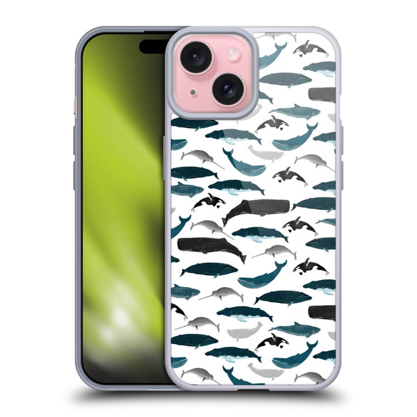 Andrea Lauren Design Sea Animals Whales Soft Gel Case for Apple iPhone 15