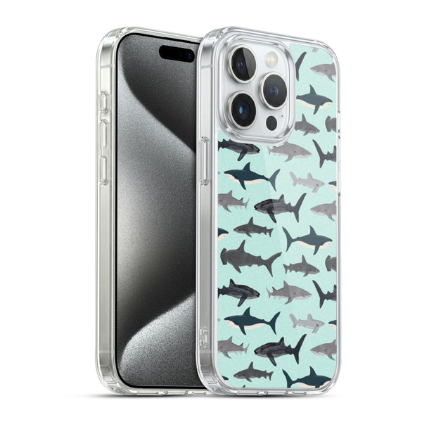 Andrea Lauren Design Sea Animals Sharks Soft Gel Case for Apple iPhone 15 Pro & MagSafe