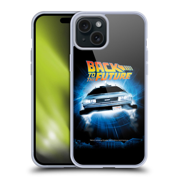 Back to the Future I Key Art Fly Soft Gel Case for Apple iPhone 15 Plus