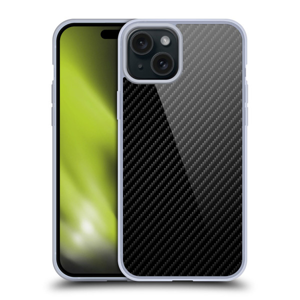 Alyn Spiller Carbon Fiber Plain Soft Gel Case for Apple iPhone 15 Plus