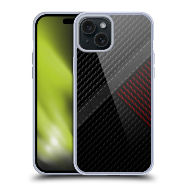 Alyn Spiller Carbon Fiber Stitch Soft Gel Case for Apple iPhone 15 Plus