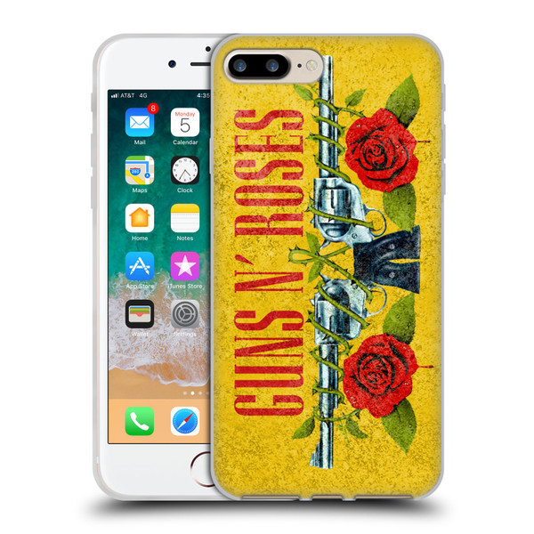 Guns N' Roses Vintage Pistols Soft Gel Case for Apple iPhone 7 Plus / iPhone 8 Plus