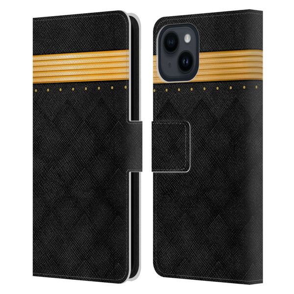 Alyn Spiller Luxury Gold Leather Book Wallet Case Cover For Apple iPhone 15