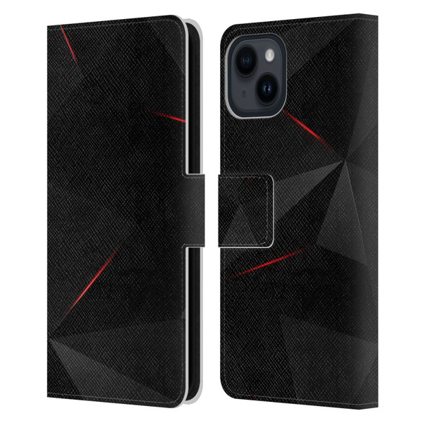 Alyn Spiller Tectonic Red Leather Book Wallet Case Cover For Apple iPhone 15