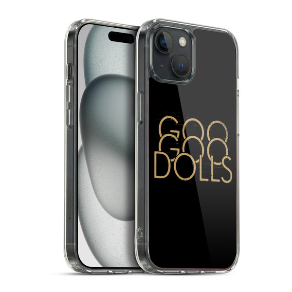 Goo Goo Dolls Graphics Stacked Gold Soft Gel Case for Apple iPhone 15 Plus & MagSafe