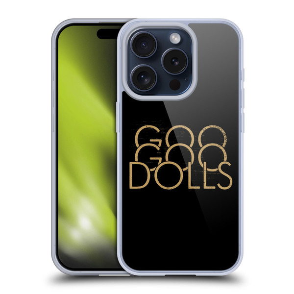Goo Goo Dolls Graphics Stacked Gold Soft Gel Case for Apple iPhone 15 Pro