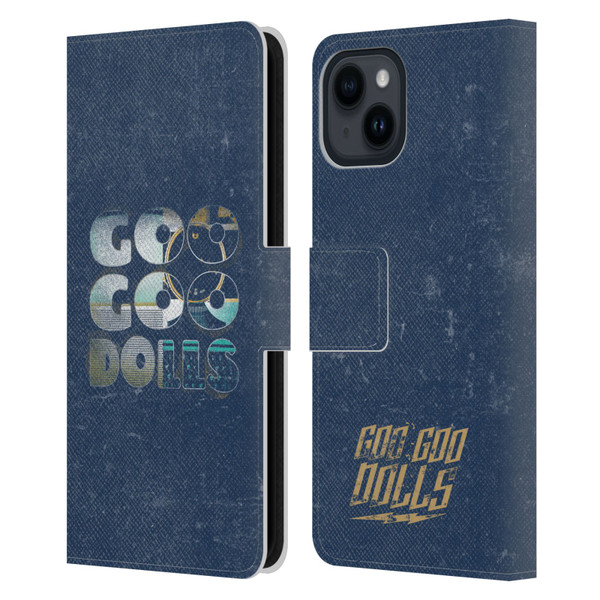 Goo Goo Dolls Graphics Rarities Bold Letters Leather Book Wallet Case Cover For Apple iPhone 15