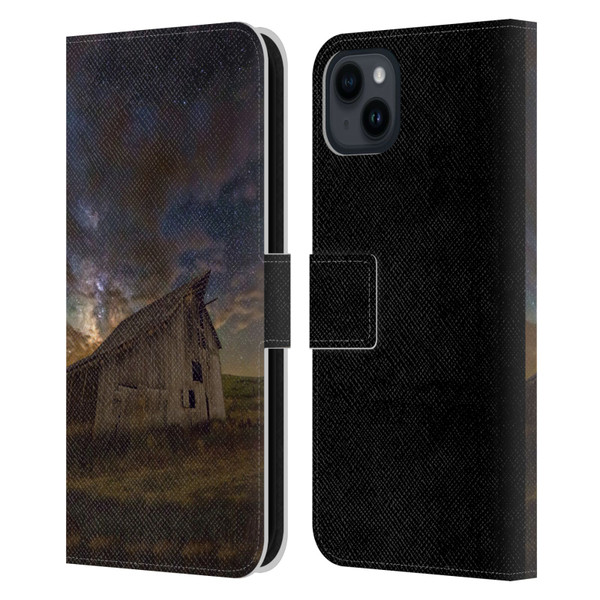 Royce Bair Nightscapes Bear Lake Old Barn Leather Book Wallet Case Cover For Apple iPhone 15 Plus