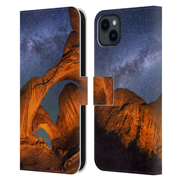 Royce Bair Nightscapes Triple Arch Leather Book Wallet Case Cover For Apple iPhone 15 Plus
