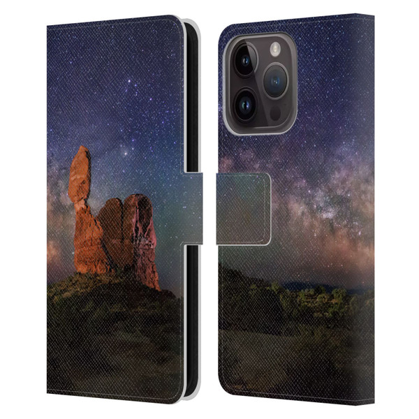 Royce Bair Nightscapes Balanced Rock Leather Book Wallet Case Cover For Apple iPhone 15 Pro