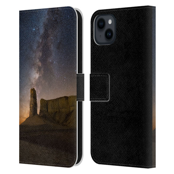 Royce Bair Photography Thumb Butte Leather Book Wallet Case Cover For Apple iPhone 15 Plus
