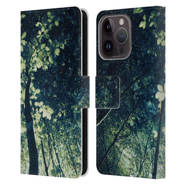 Dorit Fuhg Forest Tree Leather Book Wallet Case Cover For Apple iPhone 15 Pro
