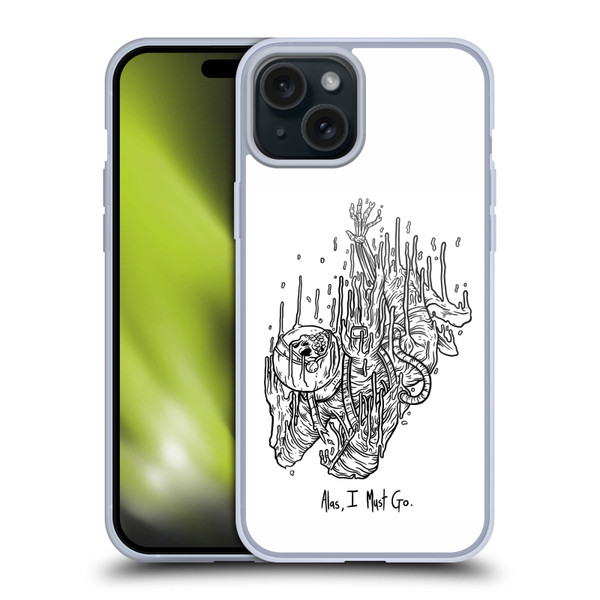 Matt Bailey Art Alas I Must Go Soft Gel Case for Apple iPhone 15 Plus