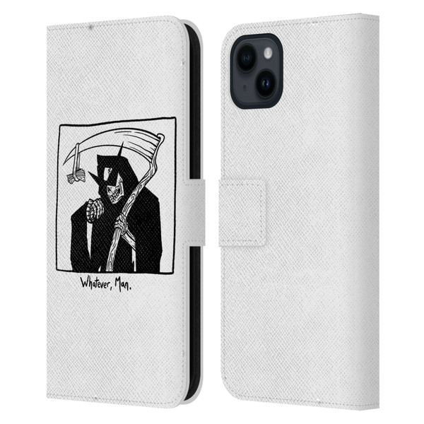 Matt Bailey Art Whatever Man Leather Book Wallet Case Cover For Apple iPhone 15 Plus