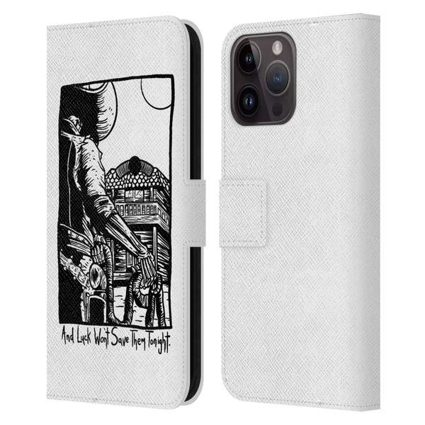 Matt Bailey Art Luck Won't Save Them Leather Book Wallet Case Cover For Apple iPhone 15 Pro Max
