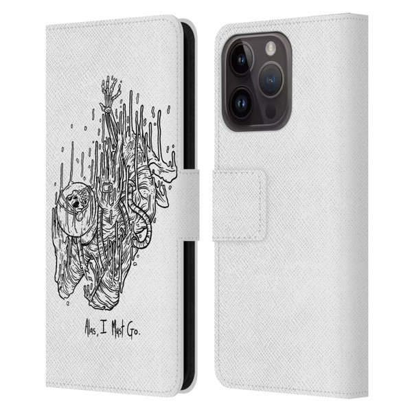 Matt Bailey Art Alas I Must Go Leather Book Wallet Case Cover For Apple iPhone 15 Pro