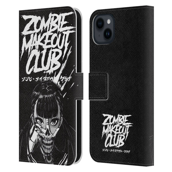 Zombie Makeout Club Art Face Off Leather Book Wallet Case Cover For Apple iPhone 15 Plus