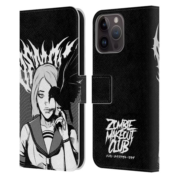 Zombie Makeout Club Art Crow Leather Book Wallet Case Cover For Apple iPhone 15 Pro Max