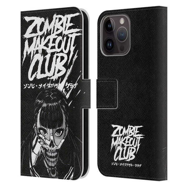 Zombie Makeout Club Art Face Off Leather Book Wallet Case Cover For Apple iPhone 15 Pro Max