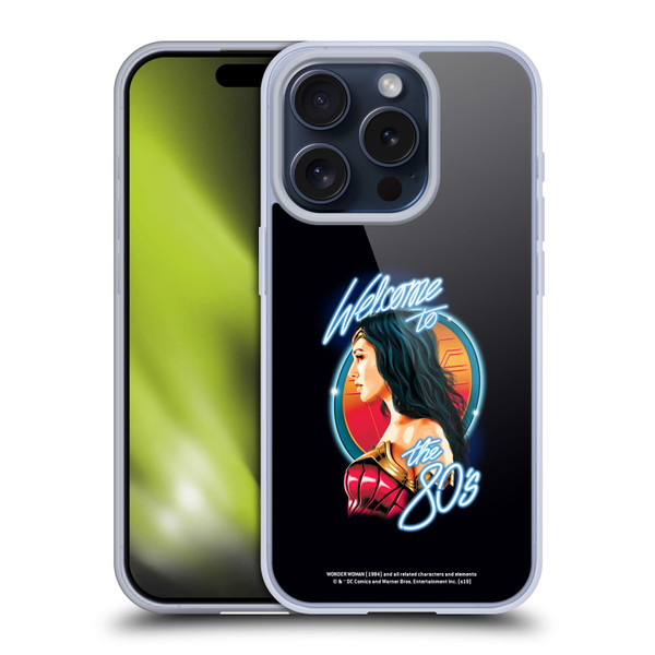 Wonder Woman 1984 80's Graphics Welcome Soft Gel Case for Apple iPhone 15 Pro