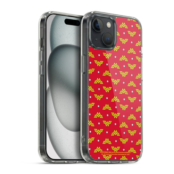 Wonder Woman 1984 Logo Art Retro Pattern Soft Gel Case for Apple iPhone 15 Plus & MagSafe
