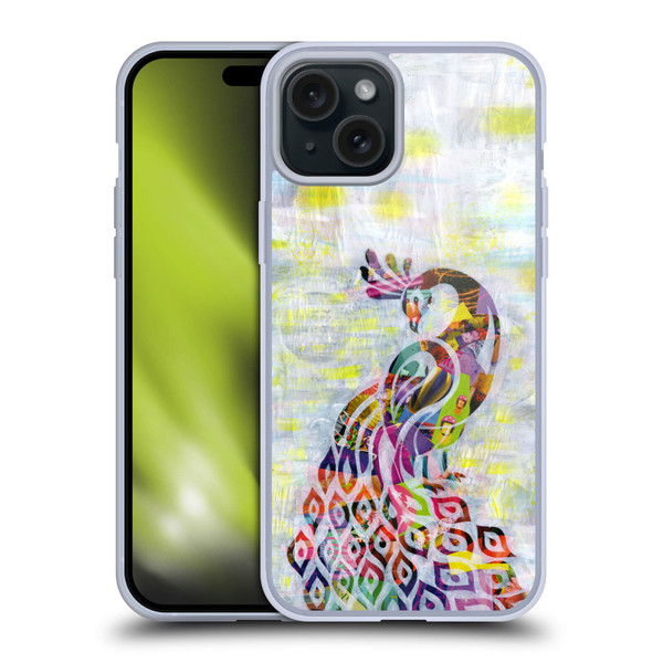Artpoptart Animals Peacock Soft Gel Case for Apple iPhone 15 Plus