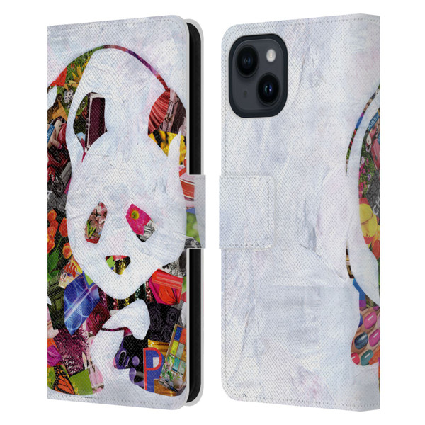 Artpoptart Animals Panda Leather Book Wallet Case Cover For Apple iPhone 15