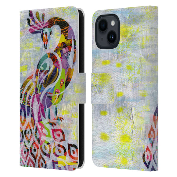 Artpoptart Animals Peacock Leather Book Wallet Case Cover For Apple iPhone 15