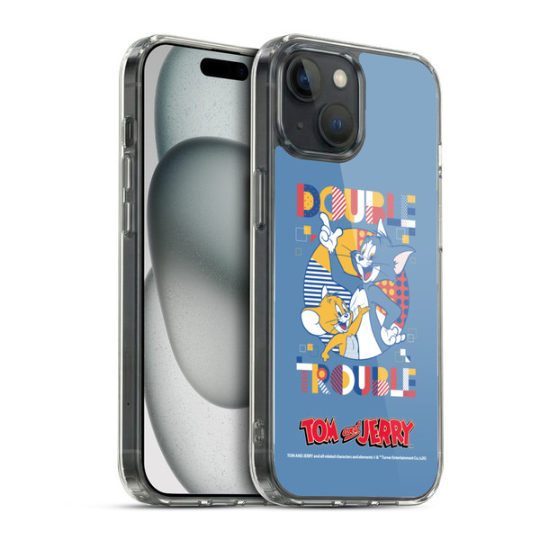 Tom and Jerry Color Blocks Double Trouble Soft Gel Case for Apple iPhone 15 & MagSafe