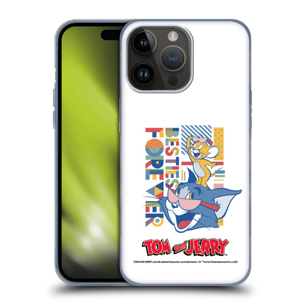 Tom and Jerry Color Blocks Besties Forever Soft Gel Case for Apple iPhone 15 Pro Max