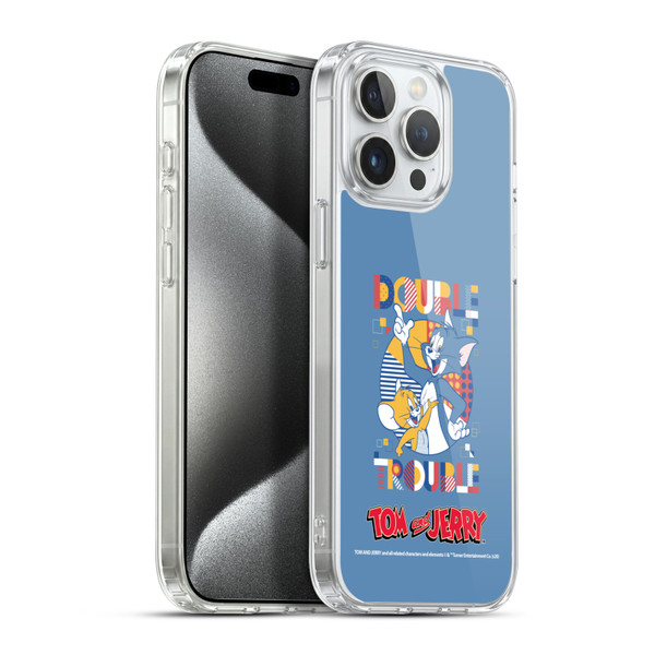 Tom and Jerry Color Blocks Double Trouble Soft Gel Case for Apple iPhone 15 Pro Max & MagSafe