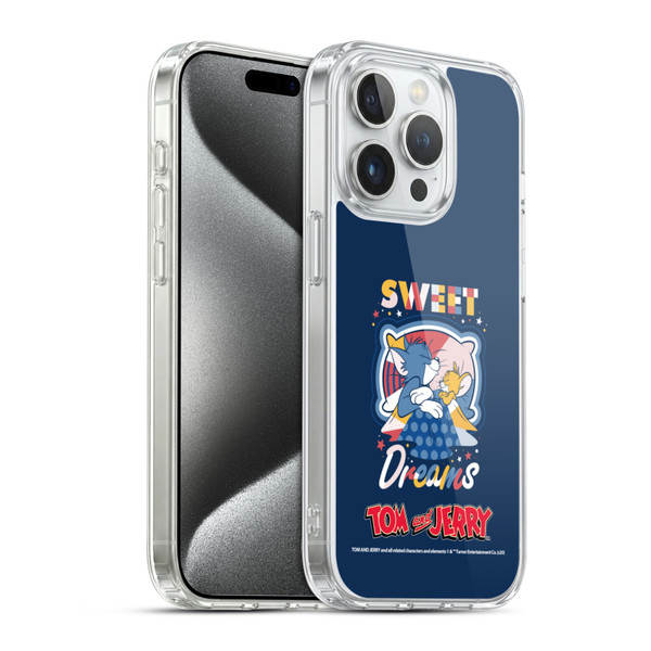 Tom and Jerry Color Blocks Sweet Dreams Soft Gel Case for Apple iPhone 15 Pro & MagSafe