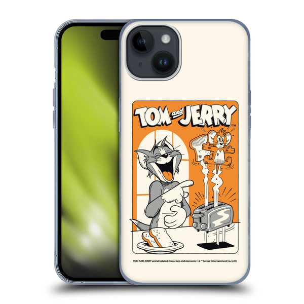 Tom and Jerry Illustration Laugh And Toasted Soft Gel Case for Apple iPhone 15 Plus