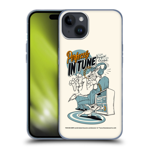 Tom and Jerry Illustration Perfectly In Tune Soft Gel Case for Apple iPhone 15 Plus