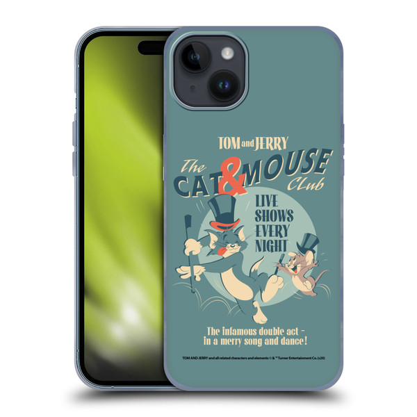 Tom and Jerry Retro Cat & Mouse Club Soft Gel Case for Apple iPhone 15 Plus