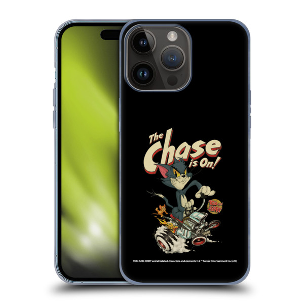 Tom and Jerry Typography Art The Chase Is On Soft Gel Case for Apple iPhone 15 Pro Max