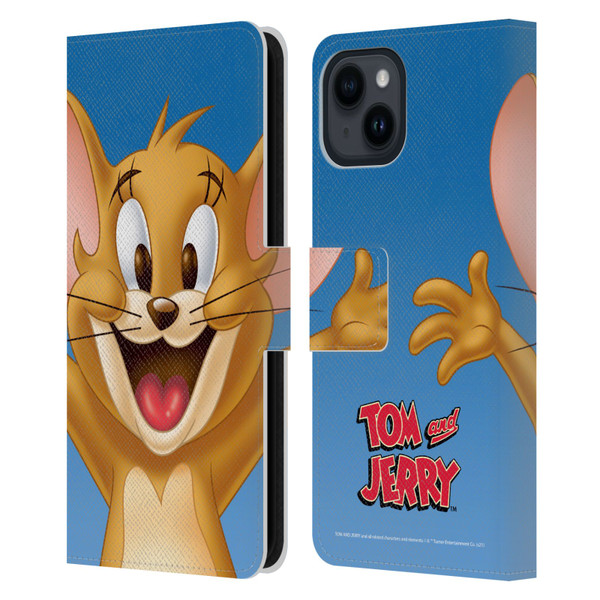 Tom and Jerry Full Face Jerry Leather Book Wallet Case Cover For Apple iPhone 15