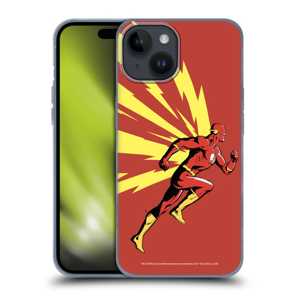 The Flash DC Comics Fast Fashion Running Soft Gel Case for Apple iPhone 15
