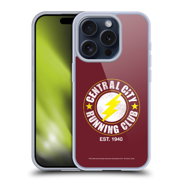 The Flash DC Comics Fast Fashion Running Club Soft Gel Case for Apple iPhone 15 Pro