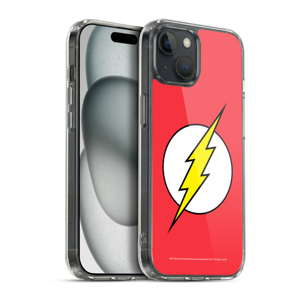 The Flash DC Comics Logo Plain Soft Gel Case for Apple iPhone 15 Plus & MagSafe
