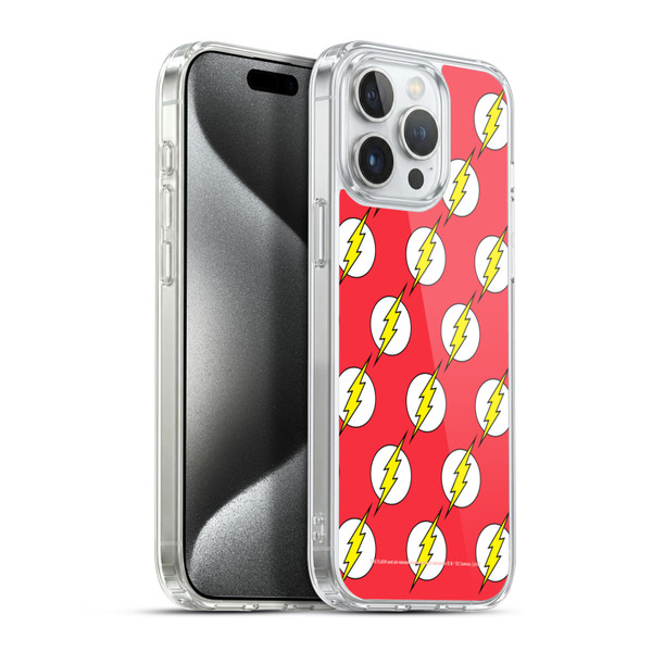The Flash DC Comics Logo Pattern Soft Gel Case for Apple iPhone 15 Pro Max & MagSafe